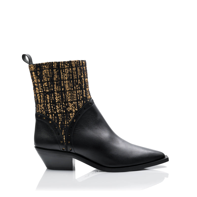 CASSIE BLACK FASHION COWBOY BOOTS LOLA&LO