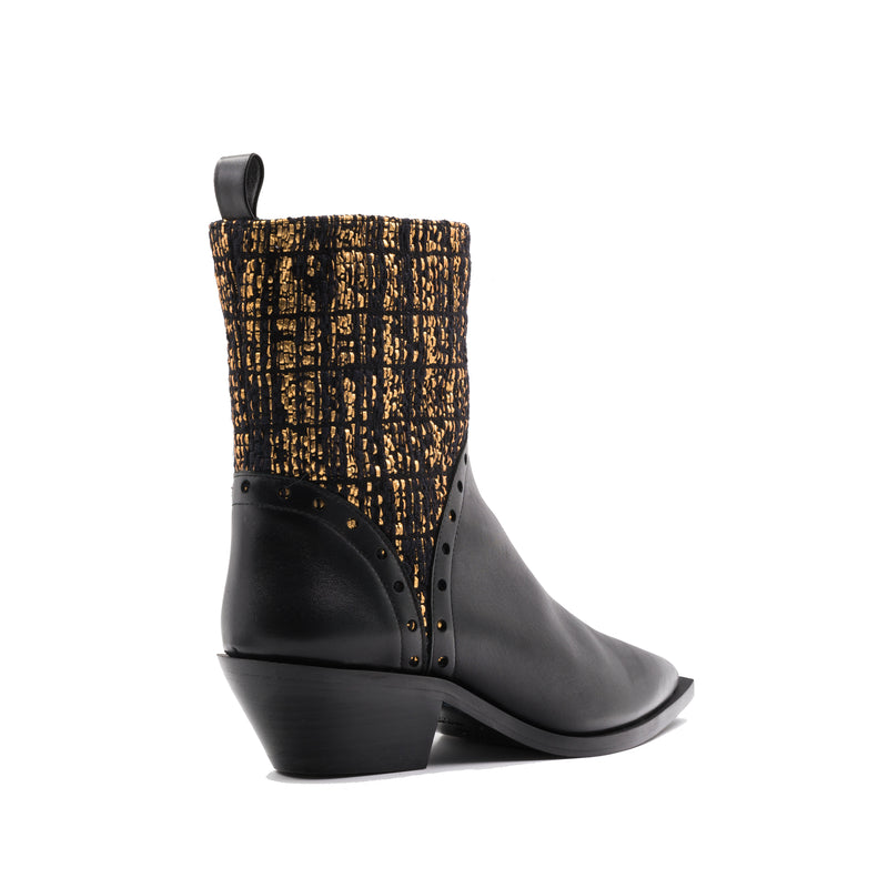 CASSIE BLACK FASHION COWBOY BOOTS LOLA&LO