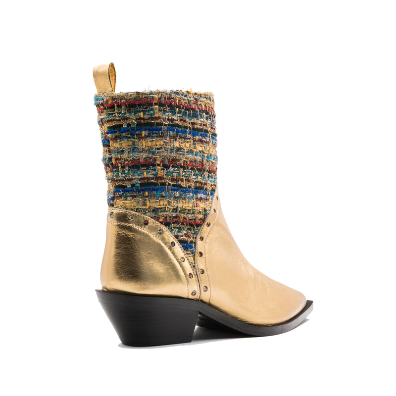 CASSIE FASHION COWBOY BOOTS EGYPTIAN GOLD LOLA&LO