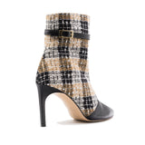 LOLAANDLO BEIGE CHECK BOOTIES